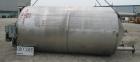 USED:Stainless Fabrication Inc double motion mix tank, 4000 gallon, 316L stainless steel, vertical. 7' diameter x 13' straight side. Dished top, coned bottom, stainless steel agitator bridge with a d...