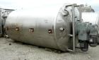 USED:Stainless Fabrication Inc double motion mix tank, 4000 gallon, 316L stainless steel, vertical. 7' diameter x 13' straight side. Dished top, coned bottom, stainless steel agitator bridge with a d...