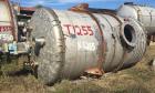 Used Toledo Tank, Approximately 2,600 Gallon, 304 Stainless Steel, Vertical. Approximate 72” diameter x 135” straight side. Internal rated 30 psi at 375 degrees F. 5/16