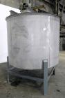 Used Toronto Coppersmithing Tank, 2400 Gallon, 304 Stainless Steel, Vertical. 96’’ Diameter x 72’’ straight side. Flat welded top, coned bottom. Top entering Lightnin agitator, model 119-RELB-32, app...
