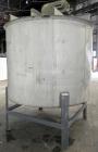 Used Toronto Coppersmithing Tank, 2400 Gallon, 304 Stainless Steel, Vertical. 96’’ Diameter x 72’’ straight side. Flat welded top, coned bottom. Top entering Lightnin agitator, model 119-RELB-32, app...