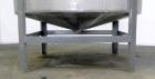 Used Toronto Coppersmithing Tank, 2400 Gallon, 304 Stainless Steel, Vertical. 96’’ Diameter x 72’’ straight side. Flat welded top, coned bottom. Top entering Lightnin agitator, model 119-RELB-32, app...