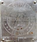 Used Toronto Coppersmithing Tank, 2400 Gallon, 304 Stainless Steel, Vertical. 96’’ Diameter x 72’’ straight side. Flat welded top, coned bottom. Top entering Lightnin agitator, model 119-RELB-32, app...