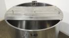 Used Viatec Chem-Tek Tank, 2007 Gallon, Model OVS, 316 Stainless Steel, Vertical. Approximate 80” diameter x 92” straight side. Open top with (2) 1/4 covers, and a bolt on middle section, sloped bott...