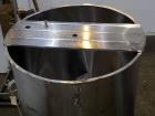 Used Viatec Chem-Tek Tank, 1000 Gallon, 304 Stainless Steel, Vertical. Approximately 62” diameter x 82” straight side. Open top with (2) 1/3 covers and a bolt on middle section, sloped bottom. Clamp-...