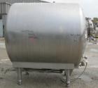 Used Walker Stainless Pressurized Sterilizer Tank, 1000 Gallon, 304 Stainless Steel, Horizontal. Jacketed and insulated. 66