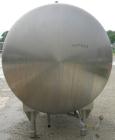 Used Walker Stainless Pressurized Sterilizer Tank, 1000 Gallon, 304 Stainless Steel, Horizontal. Jacketed and insulated. 66