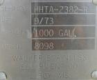 Used Walker Stainless Pressurized Sterilizer Tank, 1000 Gallon, 304 Stainless Steel, Horizontal. Jacketed and insulated. 66