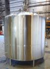 Used- Walker Stainless Mix Tank, 1500 Gallon, 304 Stainless Steel, Vertical. Approximate 84” diameter x 64” straight side. D...