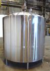 Used Walker Stainless Mix Tank, 1500 Gallon, 304 Stainless Steel, Vertical. Approximate 84” diameter x 64” straight side. Dished top, coned bottom. Internal rated atmospheric at 250 degrees F. Top mo...
