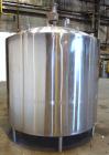 Used- Walker Stainless Mix Tank, 1500 Gallon, 304 Stainless Steel, Vertical. Approximate 84” diameter x 64” straight side. D...