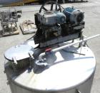 Used Walker Stainless Tank, 4700 Gallon, 304 Stainless Steel, Vertical. Approximate 108” diameter x 120” straight side, coned top, flat bottom. Top entering agitator, with an anchor style blade with ...