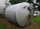 Used Walker 2500 Gallon Tank, 304L Stainless Steel, Vertical.