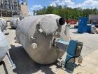 Used- Ward Tank and Heat Exchanger Corp approximately 1400 gallon 304 stainless steel vertical mix tank. 72
