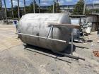 Used- Ward Tank and Heat Exchanger Corp approximately 1400 gallon 304 stainless steel vertical mix tank. 72