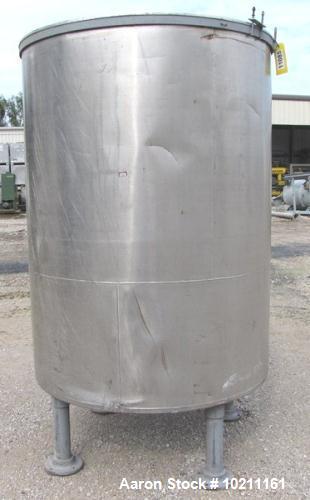 Used-Tank, Approximately 700 Gallons, Stainless Steel.  54" Diameter x 72" straight side.  Open top (no cover), dish bottom....