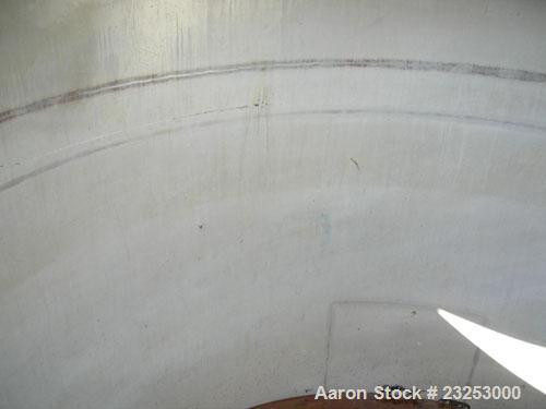 Used:Central Fabricators stainless steel mixing can , 60" diameter x  50" deep, sloped bottom, 2" side bottom outlet. Mounted on casters.  

