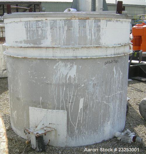 Used: Central Fabricators stainless steel mixing can , 60" diameter x  50" deep, sloped bottom, 2" side bottom outlet. Mount...