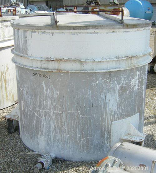 Used: Central Fabricators stainless steel mixing can , 60" diameter x  50" deep, sloped bottom, 2" side bottom outlet. Mount...