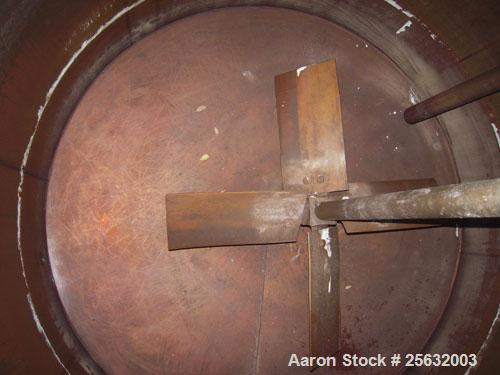 Used Tank, Approximately 500 Gallons, Stainless Steel, Vertical. 60" diameter x 48" straight side. Flat top, dish bottom. 2" diameter shaft with a 4 blade turbine, driven by an approximate 3 hp motor...