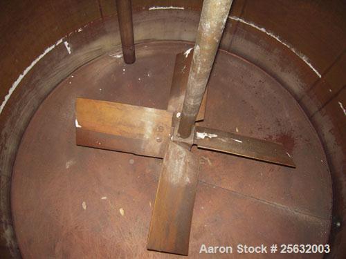 Used Tank, Approximately 500 Gallons, Stainless Steel, Vertical. 60" diameter x 48" straight side. Flat top, dish bottom. 2" diameter shaft with a 4 blade turbine, driven by an approximate 3 hp motor...