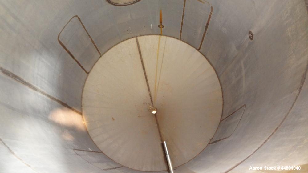 Used Par Piping & Fabrication Tank, 575 Gallon, 321 Stainless Steel, Vertical. 48" Diameter x 72" straight side, coned top & bottom. Openings top 3", 8", 1"; side (2) 2", 12" with cover. 2" Center bo...
