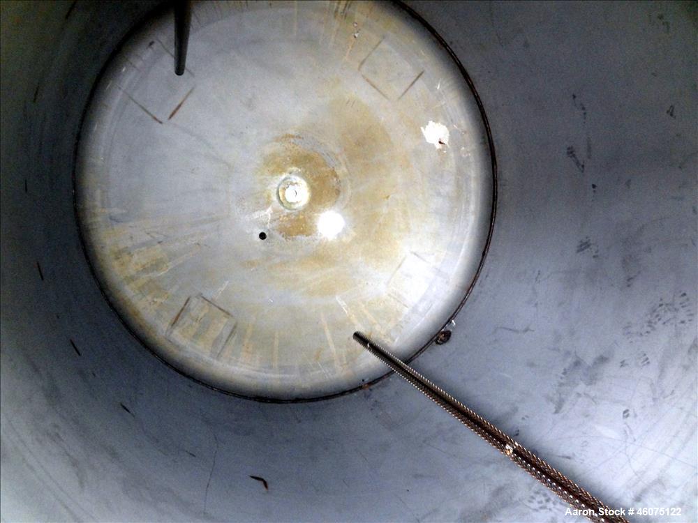 Used Tank, 975 Gallon, 316 Stainless Steel, Vertical. Approximate 66" diameter x 60" Straight side, dished top/bottom. Top openings: (3) 4", (2) 3", (20) 1", 6", 6" sight glass, 8", 20" man way with ...