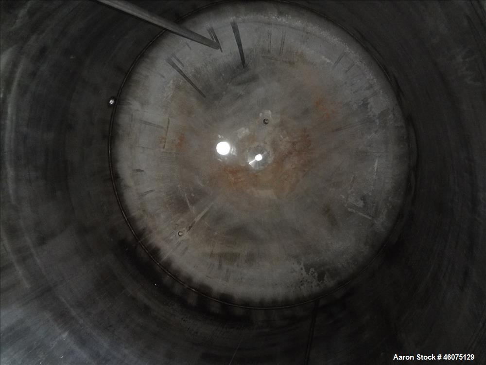 Used Tank, 975 Gallon, 316 Stainless Steel, Vertical. Approximate 66" diameter x 60" straight side, dished top & bottom. Top openings: 20" manway with cover with 4" sight glass, 6", 8", (2) 3", (3) 4...