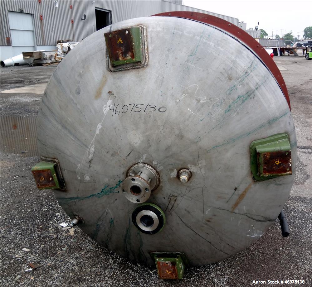 Used Tank, 975 Gallon, 316 Stainless Steel, Vertical. Approximate 66" diameter x 60" straight side, dished top/bottom. Top openings: (2) 3", (3 )4", (2) 1", 6", 6" sight glass, 8", 20" manway with co...