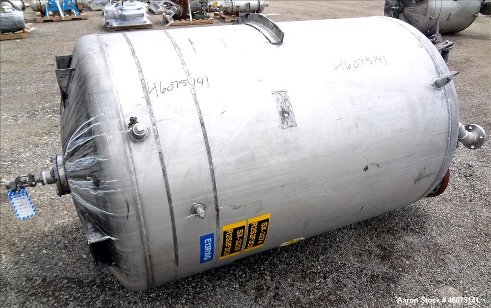 Used- Tank, 500 Gallon, 304 Stainless Steel, Vertical. Approximate 48" diameter x 60" straight side, dished top & bottom. Of...