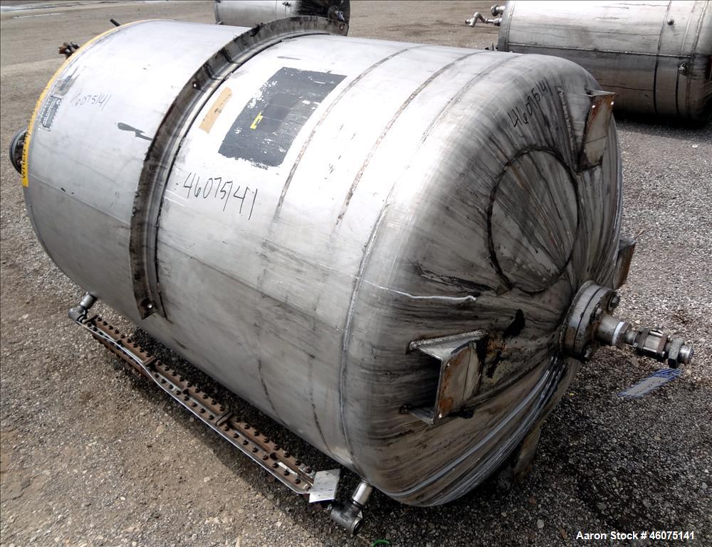 Used Tank, 500 Gallon, 304 Stainless Steel, Vertical. Approximate 48" diameter x 60" straight side, dished top & bottom. Off center top entering Lightnin agitator, model XJCA-100, serial# 87/309324. ...