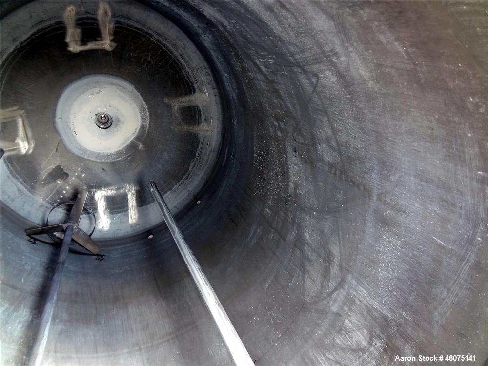 Used Tank, 500 Gallon, 304 Stainless Steel, Vertical. Approximate 48" diameter x 60" straight side, dished top & bottom. Off center top entering Lightnin agitator, model XJCA-100, serial# 87/309324. ...