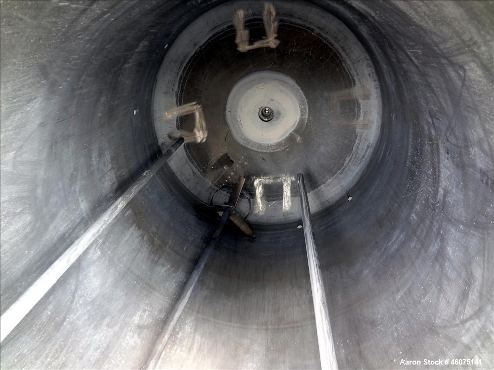 Used Tank, 500 Gallon, 304 Stainless Steel, Vertical. Approximate 48" diameter x 60" straight side, dished top & bottom. Off center top entering Lightnin agitator, model XJCA-100, serial# 87/309324. ...