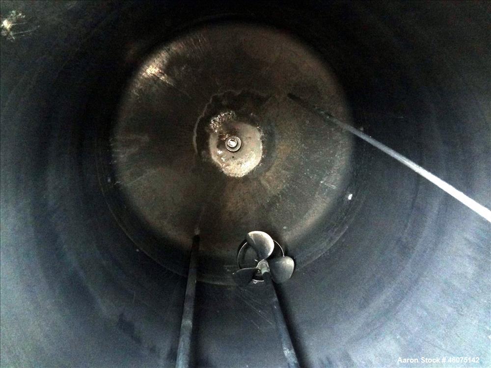 Used Tank, 500 Gallon, 304 Stainless Steel, Vertical. Approximate 48" diameter x 60" straight side, dished top & bottom. Off center top entering Lightnin agitator. Shaft and prop, driven by an approx...