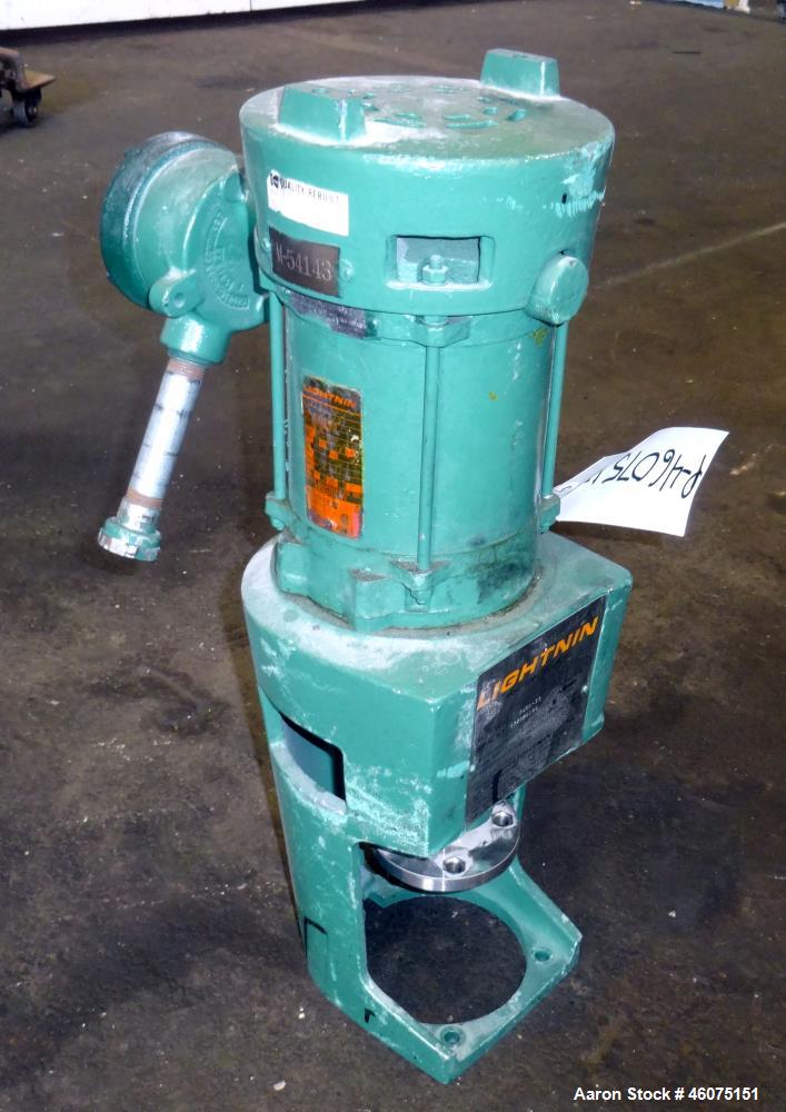 Used Tank, 500 Gallon, 304 Stainless Steel, Vertical. Approximate 48" diameter x 60" straight side, dished top and bottom. Off center top entering Lightnin agitator, model XJCA-33, serial# 97/G09166....
