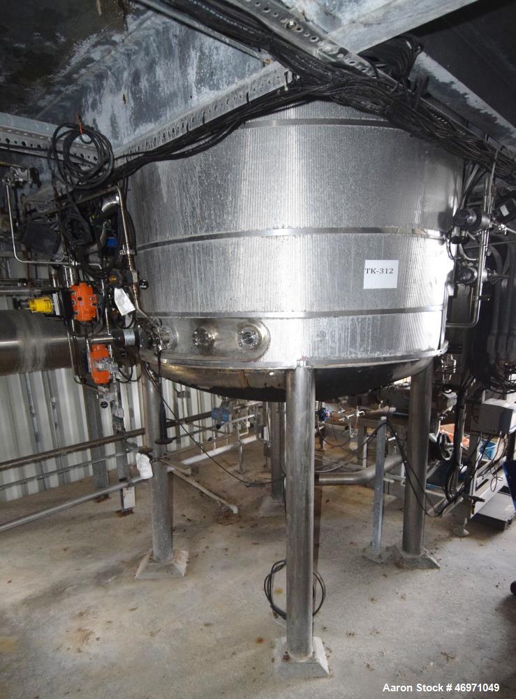 Used Tank, Approximate 800 Gallons, Stainless Steel, Vertical. Approximate 60” diameter x 60” straight side, dished top and bottom. Top entering Cleveland agitator, model APDM-4, serial# 12425, appro...