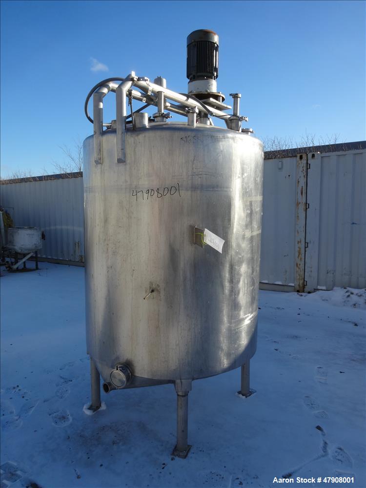 Used Tank, Approximately 600 Gallon, 316 Stainless Steel, Vertical.