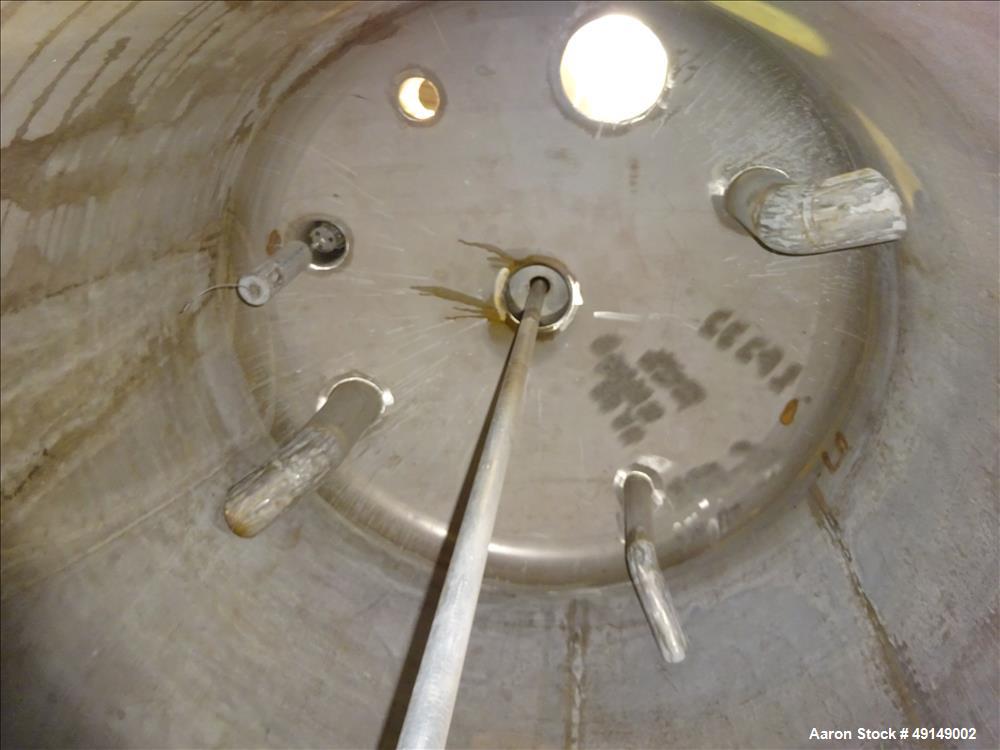 Used Mix Tank, Approximate 700 Gallon, 304 Stainless Steel, Vertical.