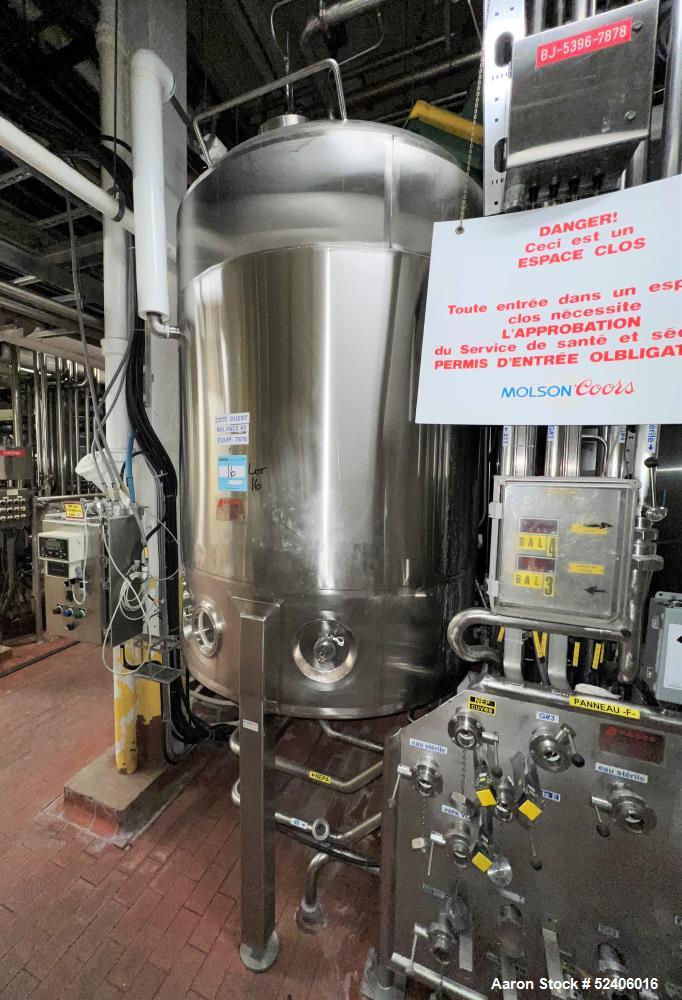 Used Falco Balance Jacketed Tank, Approximate 750 Gallon, 304 Stainless Steel, V