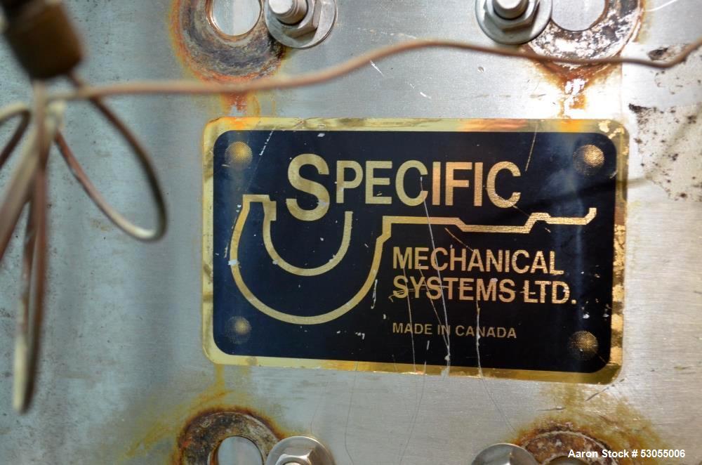 Used- 700 Gallon Specific Mechanical Systems 304 S/S Vertical Single Wall Insulated Tank. Open Top, Flat Bottom. 65 in Strai...