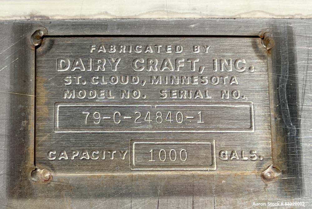 DCI Tank, 1,000 Gallon Capacity, Stainless Steel