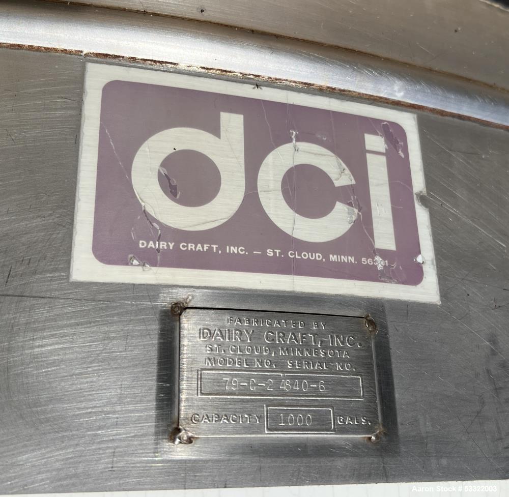 DCI Tank, 1,000 Gallon Capacity, Stainless Steel