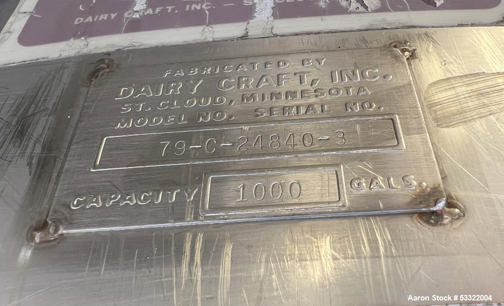 DCI Tank, 1,000 Gallon Capacity, Stainless Steel