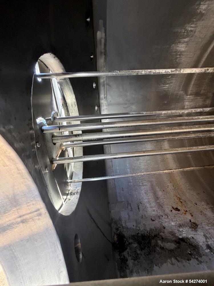 Used 750 Gallon Stainless Steel Vertical Mix Tank – Dual Turbine & Emulsifier (No Drives)