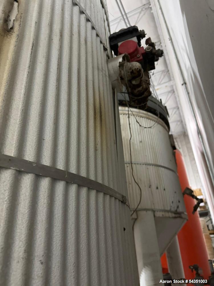 Used Approximate 900 Gallon Stainless Steel Tank. Approximate 60" diameter x 72" straight side, dished top & bottom. Mounted on 4 legs.