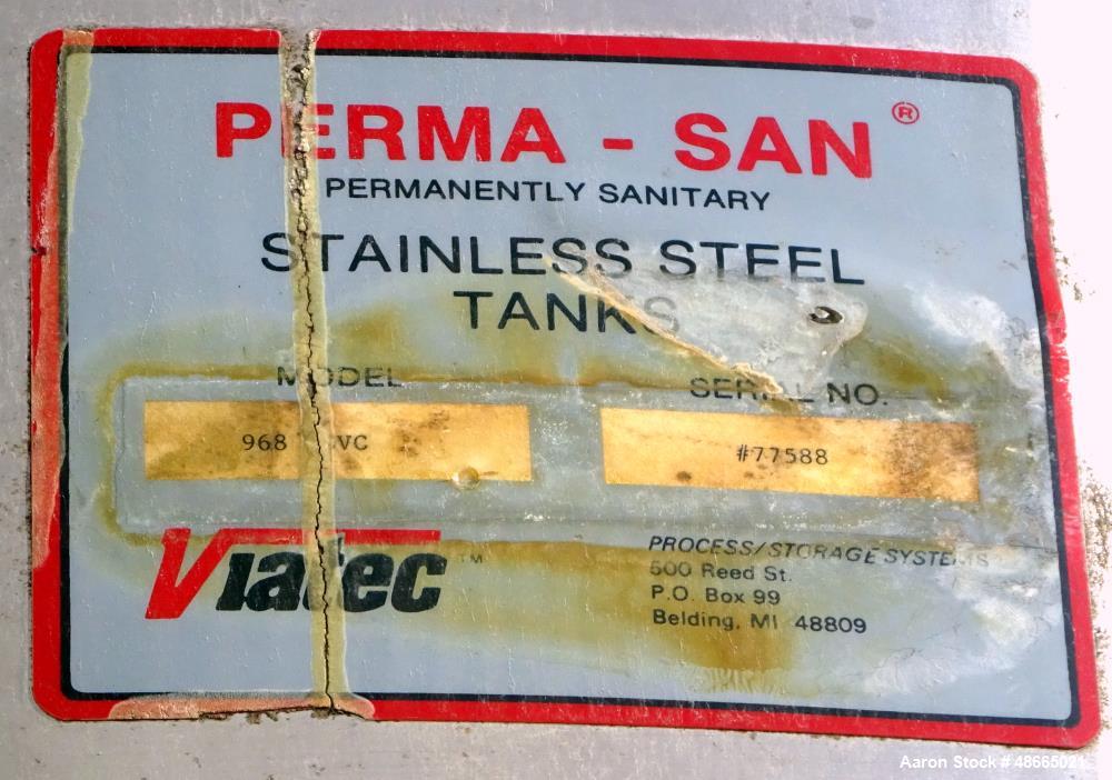 Used Perma-San Kettle, Model 968 PVC, 968 Gallon 316 Stainless Steel, Vertical.
