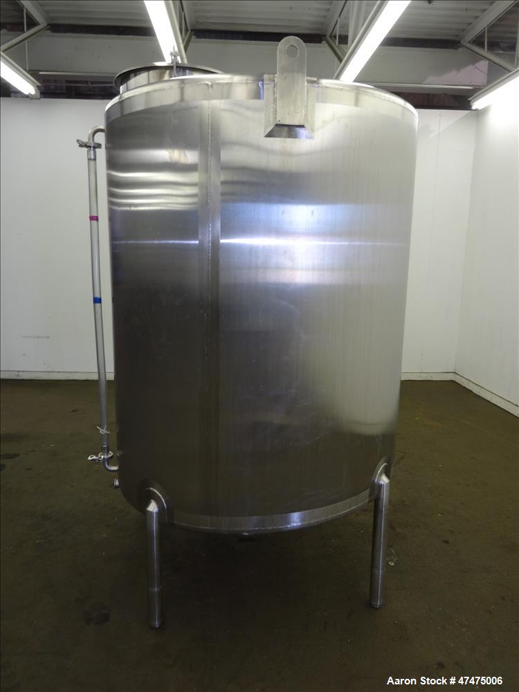 Used AB Process Tank, Model CT-150, 500 Gallon, 304 Stainless Steel, Vertical.