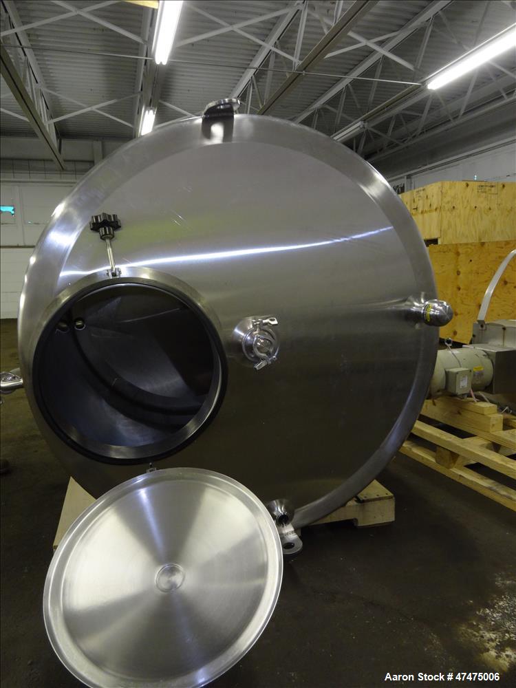 Used AB Process Tank, Model CT-150, 500 Gallon, 304 Stainless Steel, Vertical.