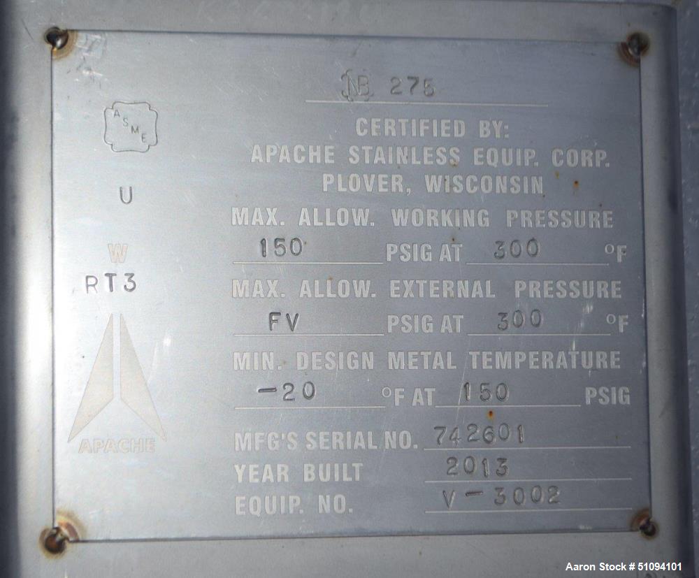 Used Apache Stainless Pressure Tank
