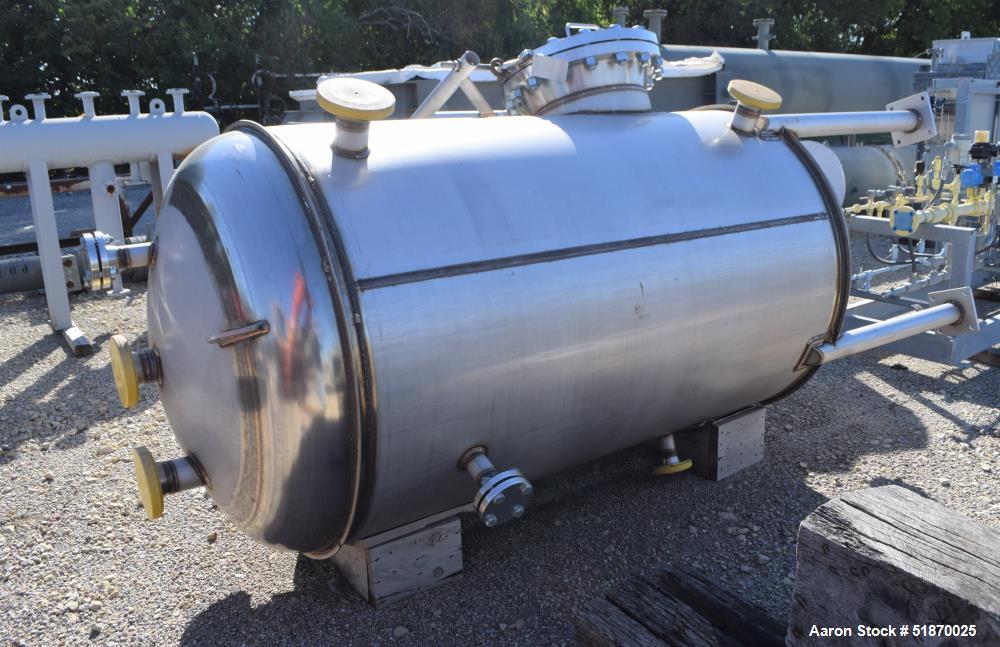 Unused- Apache Stainless Pressure Tank, 695 Gallon, 304L Stainless Steel, Vertical. 48" Diameter x 72" straight side, 2:1 elliptical top & bottom. Internal rated 150 psi / Full Vacuum at -20 to 250 d...